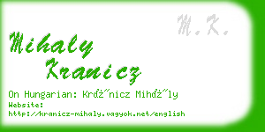 mihaly kranicz business card